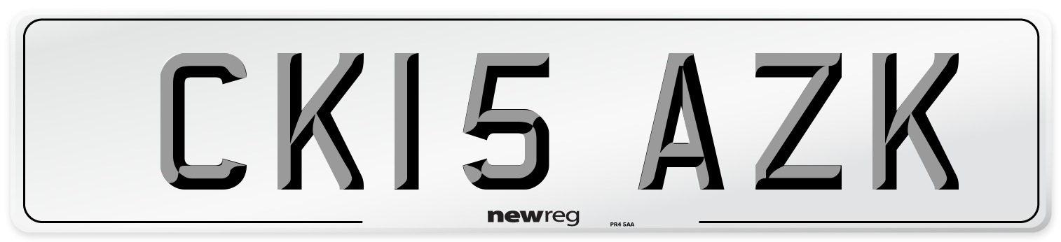 CK15 AZK Number Plate from New Reg